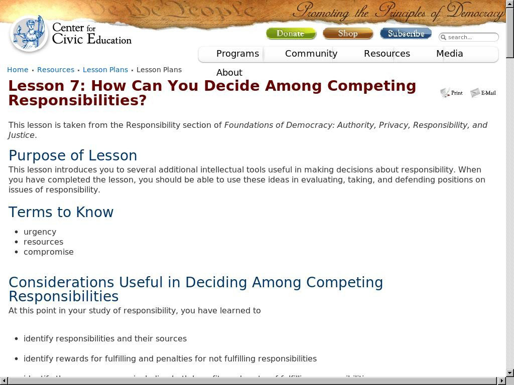 How Can You Decide Among Competing Responsibilities?